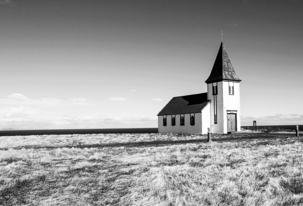 Iceland Church black and white photo for sale